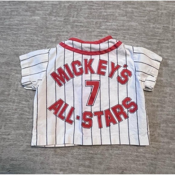 Vintage Mickey Mouse Baby Baseball Jersey Shirt 0-6 Months Disney All Stars - Picture 3 of 3